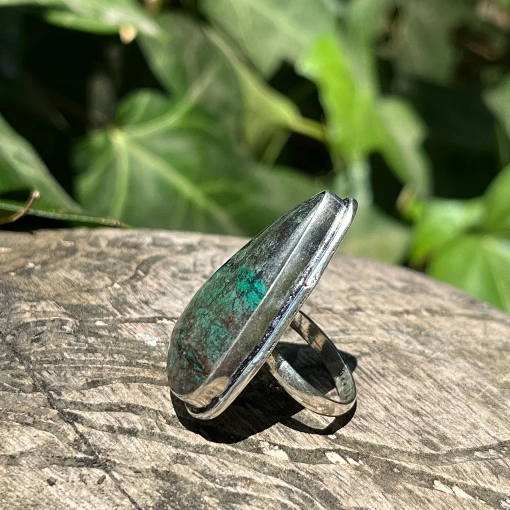 Size 8.75‎ 925 silver plated African turquoise ring